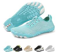 Grounding Shoes with Copper for Men Women, Waterproof Non-Slip Barefoot Hiking & Outdoor Shoes, Quick-Dry, Wide Toe, Orthopedic Comfort for Travel, Beach, & Trail Running (H01-Peacock Blue,41)