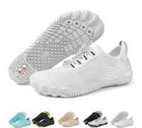 Grounding Shoes with Copper for Men Women, Waterproof Non-Slip Barefoot Hiking & Outdoor Shoes, Quick-Dry, Wide Toe, Orthopedic Comfort for Travel, Beach, & Trail Running (H01-White,43)