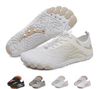 Grounding Shoes with Copper for Men Women, Waterproof Non-Slip Barefoot Hiking & Outdoor Shoes, Quick-Dry, Wide Toe, Orthopedic Comfort for Travel, Beach, & Trail Running (H02-White,41)