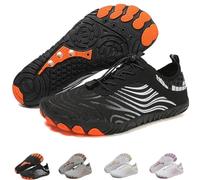 Grounding Shoes with Copper for Men Women, Waterproof Non-Slip Barefoot Hiking & Outdoor Shoes, Quick-Dry, Wide Toe, Orthopedic Comfort for Travel, Beach, & Trail Running (H02-Black,43)