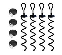 Grounds Screw Anchors 4Pieces Earth Screw-in Stakes with Rope Heavy Duty | Heavy Duty Grounds Anchors for Trampoline Campings Canopy Awning Backyard Outdoor Shed Picnic Greenhouse Fences