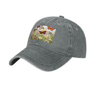 Group of Butterflies Casquette de baseball vintage délavée pour papa Chapeau de golf pour homme et femme Visière réglable, gris, Taille unique