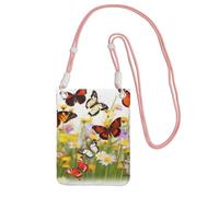 Group of Butterflies Mini sac à bandoulière étanche pour téléphone portable et homme avec sangle réglable pour téléphone portable, rose, taille unique