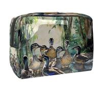 Group of Indian Runner Canards on Water Cosmetic Bag for Women Travel Toiletry Bags Large PVC Makeup Pouch Organizer Handy Pouch Organizer with Zipper, multicolore, 18.5x7.5x13cm/7.3x3x5.1in, Trousse