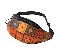 Group of Moroccan Geome Sac banane - Grand sac banane tendance pour homme et femme - Poches zippées sécurisées réglables pour voyage, fête, sport, course à pied, randonnée, usage quotidien, 3D, Taille