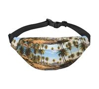 Group of Palm Trees Sac banane résistant à l'eau pour femme avec options de port polyvalentes, trou pour écouteurs pratique, idéal pour les voyages et l'entraînement, Comme indiqué sur la photo,