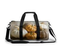 Group of Pumpkins Sac de sport cylindrique avec bandoulière pour homme et femme Blanc et marron