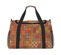 Group of Sac de voyage à main géométrique marocain - Grand sac fourre-tout réutilisable, parfait pour les activités de plein air, le sport, le camping et les courses, noir, One Size