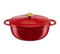 TEFAL Air cocotte légère ovale 30x23 cm, fonte d'aluminium rouge, tous feux dont induction E2548904