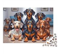 Groupe Chiots Dachshund 1000 Stücke Hochwertiger Karton Puzzle Jigsaw Puzzle 1000 Teile Für Erwachsene Kinder AB 12 Jahren Geschenk Weihnachtsgeschenk 52x38cm/1000pcs