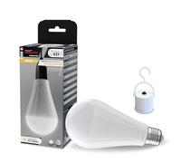 Groupe DDC Ampoule LED Rechargeable 650 ou 1050 Lumens - Culot E27 4000K - Autonomie 9h - Batterie Intégrée - Éclairage de Secours Dimmable - Crochet Interrupteur Inclus (650 lumens)