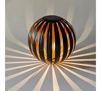 Groupe DDC Lanterne Solaire Extérieur Boule LED - Éclairage Jardin Terrasse 3000K - Design Décoratif IP44 - 8h Autonomie - Motif Lumineux - Lampe Solaire Décorative à Poser (Ø40 CM)
