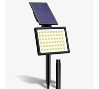 Groupe DDC Spot LED Solaire Extérieur 500 Lumens - IP65 Étanche - Fixation Murale ou Piquet Sol - Éclairage Jardin Terrasse Allée - Autonome Sans Fil (6000K - Blanc Froid)