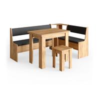 Vicco Groupe de banquettes d'angle Roman, Chêne de Force doré, 136.6x60cm avec Table, adapté à Une Installation d’Angle dans Les Cuisines et Les salles à Manger