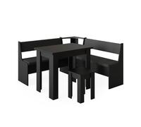 Vicco Groupe de banquettes d'angle Roman, Noir, 150 x 150 cm avec Table