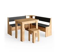 Groupe de banquettes d'angle Roman 150x150cm avec table Chêne de force doré Vicco