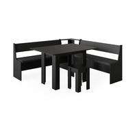 Vicco Groupe de banquettes d'angle Roman, Noir, 180 x 180 cm avec Table