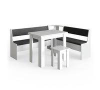 Groupe de banquettes d'angle Roman 180x150cm avec table Blanc Vicco