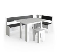 Groupe de banquettes d'angle Roman 210x120cm avec table Blanc Vicco