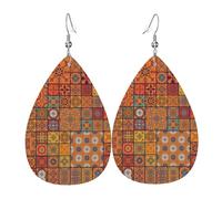 Groupe de boucles d'oreilles géométriques marocaines en cuir pour femmes, boucles d'oreilles percées, boucles d'oreilles en forme de larme, bijoux légers, cadeaux pour femmes et filles