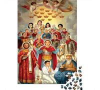Groupe de Figures Religieuses Puzzle 1000 Pièces Papier pour Adultes Œuvre Classique Scène Nuage Jeu en Famille Cadeau 38x26cm/1000pcs