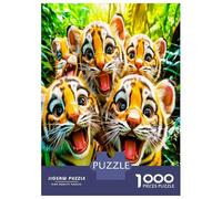 Groupe de lionceaux de Tigre 1000 Pièces Puzzle Premium Faune Mignonne Coffret Puzzle Carton Premium - Seniors, Concentration, Cadeau Maison Neuve Et Pause Bureau 38x26cm/1000pcs