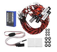 Groupe de Lumières LED RC, 12 Lampes de Poche LED avec Tableau de Commande et Interrupteur Manuel, Compatibles avec Voiture RC CC01 1/10 1/8