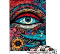 Groupe de Monstres Puzzle Amusant en Famille 1000 Pièces en Bois pour Adultes - Éducatif Anti-Stress (50x75 cm)