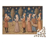 Groupe de Musique en répétition 1000pcs (75x50cm) Puzzle pour Adultes - Miniatures de la Fin du XVe siècle,Jouet De DIY