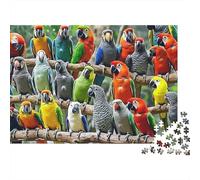 Groupe de perroquets colorés 1000 Pièces Groupe Parrot Art Puzzle Adulte Carton sans Odeur Anti-Stress Stimuler l'esprit pour Couples Livraison Rapide Édition Limitée 38x26cm/1000pcs