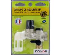 Groupe De Sécurité Coudé Comap Inox 3/4' Pour Chauffe-Eau Horizontal