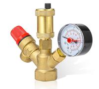 Groupe de sécurité de chaudière - Groupe de sécurité - Réservoir d'eau chaude avec manomètre, soupape de surpression - DN25 (1") - Purgeur rapide - Soupape de sécurité pour système de chauffage,