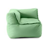 Lumaland Pouf Lounge avec Partie d'angle modulaire - Lavable - pour l'intérieur et l'extérieur - Chaise d'angle imperméable - Facile à étendre - 81 x 81 x 70 cm - Vert Pastel