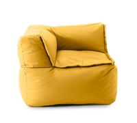 Lumaland Pouf Lounge avec Partie d'angle modulaire - Lavable - pour l'intérieur et l'extérieur - Chaise d'angle imperméable - Facile à étendre - 81 x 81 x 70 cm - Jaune Moutarde