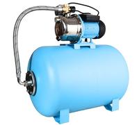 Groupe de surpression JX 1100 (1100 W, Débit max. 3600 l/h, Hauteur de refoulement 50 m, Pression 5 bar) - Pompe à Eau JX 1100 INOX avec Réservoir de Pression 100 L - pour Arrosage Pelouse, Jardin