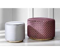 Groupe de tabourets Tabouret d'assise Banc Pouf Tabouret en velours Tissu Rond Bois Set 2pcs