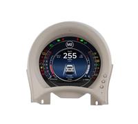 Groupe d'instruments numériques de voiture, écran de tableau de bord LCD 12.3 pouces, Compatible Pour Fiat 500 2007 - 2024, compteur de vitesse(WHITE)