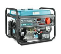 Groupe électrogène à essence KS 7000E-3 ATS courant triphasé (400V), système ATS intégré, puissance maximale 5500 W, démarrage manuel/électro/automatique, 1x16A (400V), 1x16A (230V), écran LED