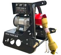 Groupe électrogène agricole 12 kW (15 kVA) pour tracteur dès 30 ch - 230 V et 400 V - Régulateur AVR - Cardan et attelage trois points MW Tools PTG120