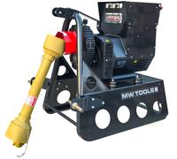 Groupe électrogène agricole 40 kW (50 kVA) pour tracteur dès 80 ch - 230 V et 400 V - Régulateur AVR - Cardan et attelage trois points MW Tools PTG400