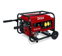 Groupe électrogène essence - ZEUZ - 3000 W - Autonomie 9 h - Moteur 4 temps - Monophasé - Système AVR - Rouge