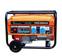 Groupe électrogène,groupe hybride(LPG, CNG, essence),3kW 1F, puissance maximale 3000KW,capacité du réservoir 15L,jusqu'à 11 heures de fonctionnement c