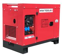 Groupe électrogène insonorisé diesel 8kW 230V + 10kW 400V MW Tools DG100E