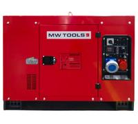 Groupe électrogène insonorisé diesel 9,6 kW 230 V + 12,5 kW 3x400 V - Avec régulateur AVR - Connecteur pour ATS MW Tools DG120E