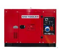 Groupe électrogène insonorisé diesel 9,6 kW 230 V + 12,5 kW 3x400 V - Avec régulateur AVR - Connecteur pour ATS MW Tools DG120E