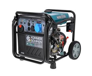 Groupe électrogène inverter à essence/gaz Könner & Söhnen KS 8100iEG, puissance maximale 8000 W, affichage LED, mode d’économie de carburant, enroulement en cuivre, EURO V. Générateur onduleur.
