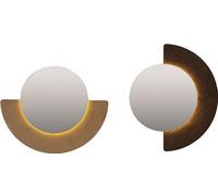 Groupe miroir mural miroir 2pcs miroir déco miroir couloir rond bois set
