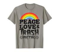Groupe Punk pour enfants Metal Rainbow Retro Peace Love & Trash Metal T-Shirt