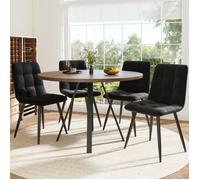 Groupe salle à manger (5 personnes), table à manger ronde, 80×80×75cm table à manger avec 4 chaises, table basse ronde pour 4 pers