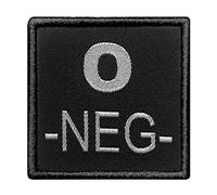 GROUPE SANGUIN O NÉGATIF BRODÉ SUR TISSU NOIR